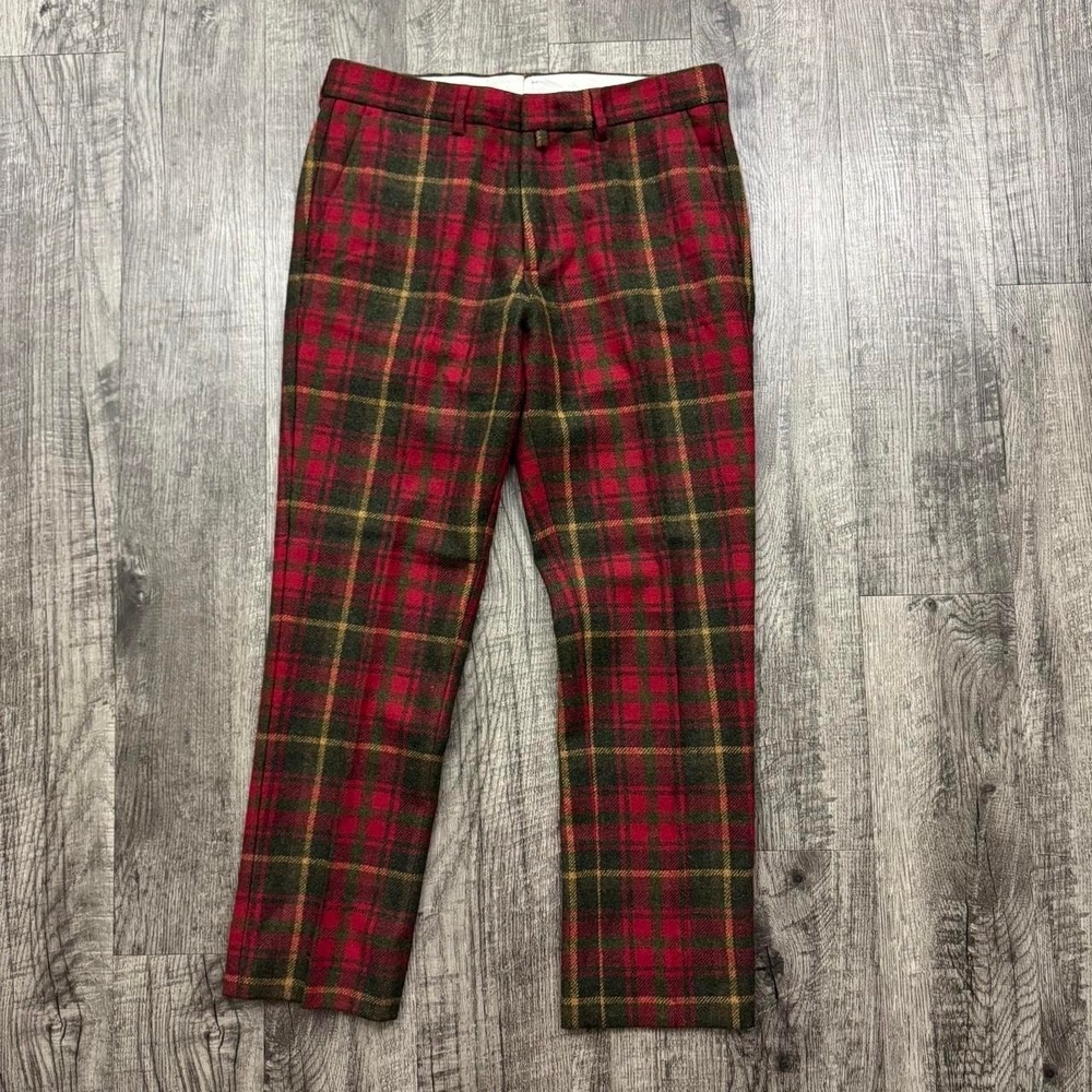 Brooks Brothers Red Fleece Plaid Wool Pants 32x28*